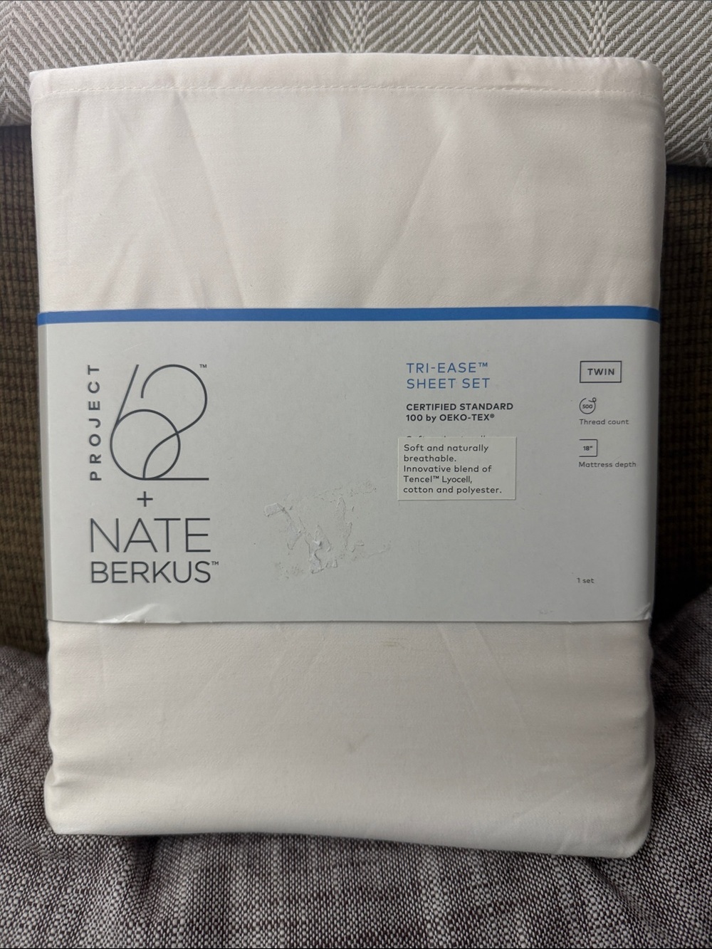 Nate Berkus White Twin Tri-Ease Sheet Set
